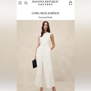 RED Banana Republic Cowl-Neck Jumpsuit